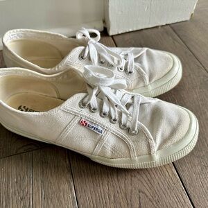 Superga White Canvas Lace-Ups
